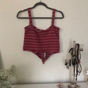 Stripped crop tank top